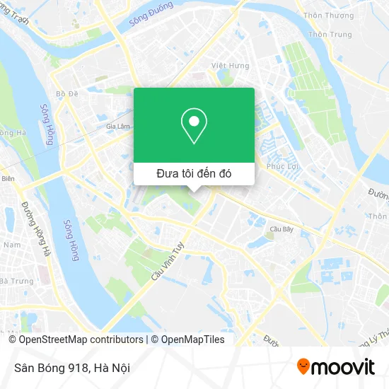 Hướng đi đến sân 918 Long Biên