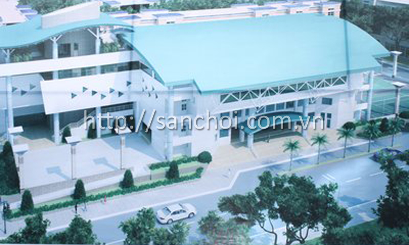 Mặt tiền nhà thi đấu Hồ Xuân Hương