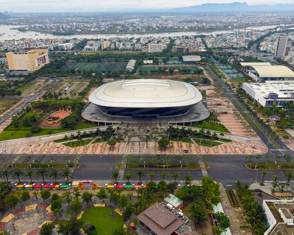 Cung Thể thao Tiên Sơn từ xa