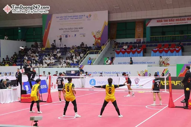 Khu vực thi đấu bên trong nhà thi đấu