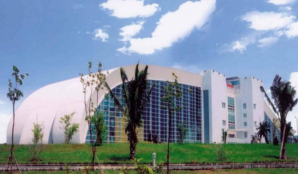 Ngoại thất nhà thi đấu Mỹ Đình mái cong