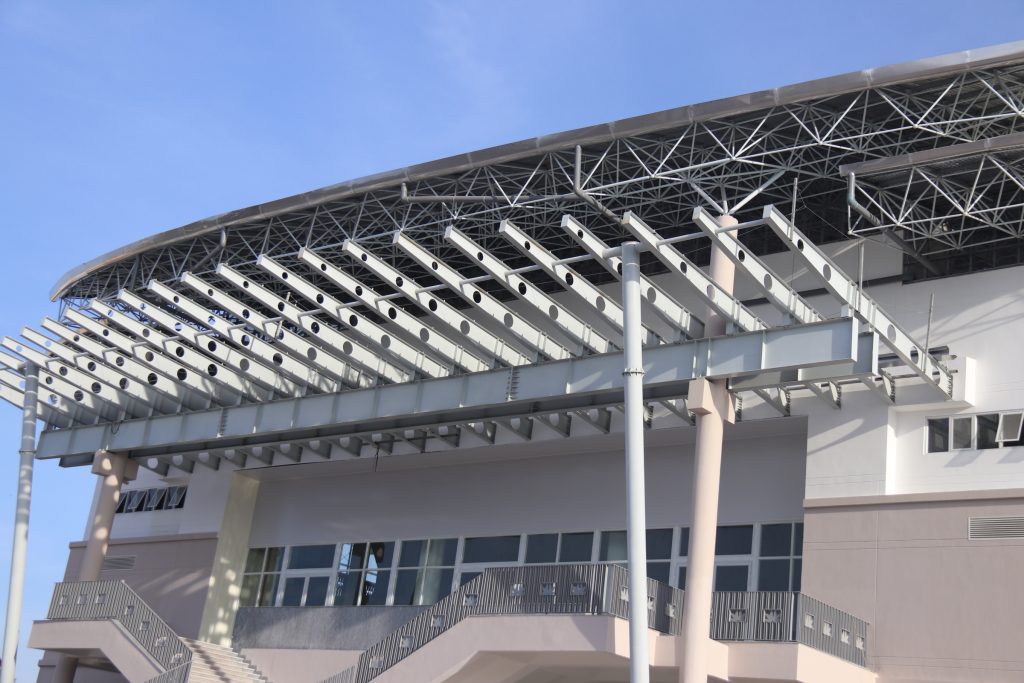 Công trình nhà thi đấu đang thi công