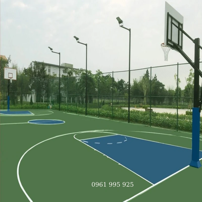 Sân bóng rổ ngoài trời lát sàn thể thao