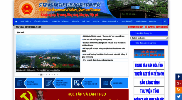 Trang thông tin Sở văn hóa thể thao du lịch Bình Phước