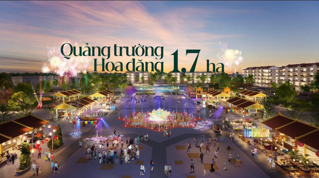 Sân vận động Hội An về đêm có ánh đèn